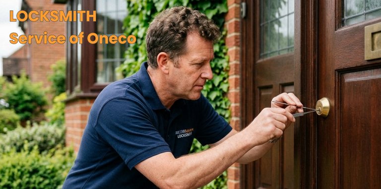 A professional technician using tools to open a residential deadbolt lock without damage